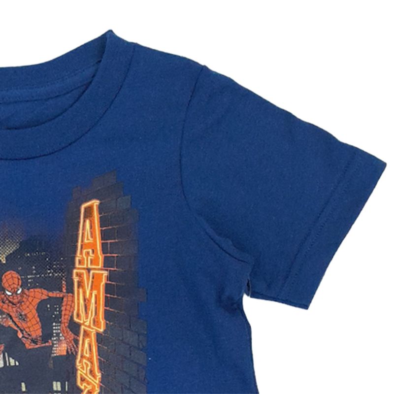 Camiseta azul con estampado de Spider-Man para niño