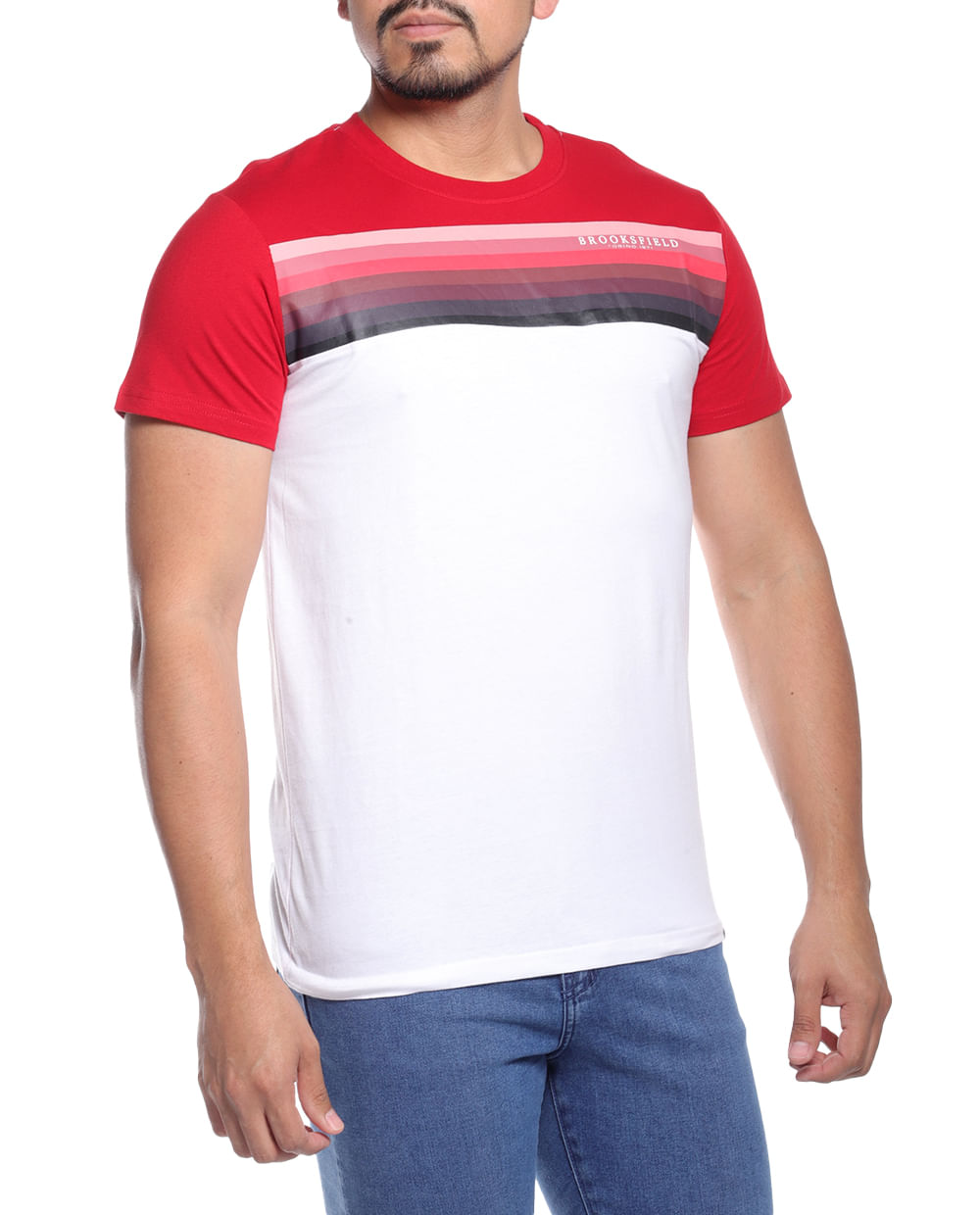 Camiseta Vino Color Block Para Hombre