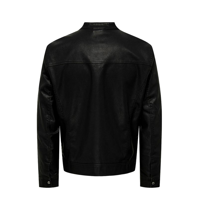 Match Chaqueta Biker Tipo Cuero Hombre 11013 Negro – Genoma.co