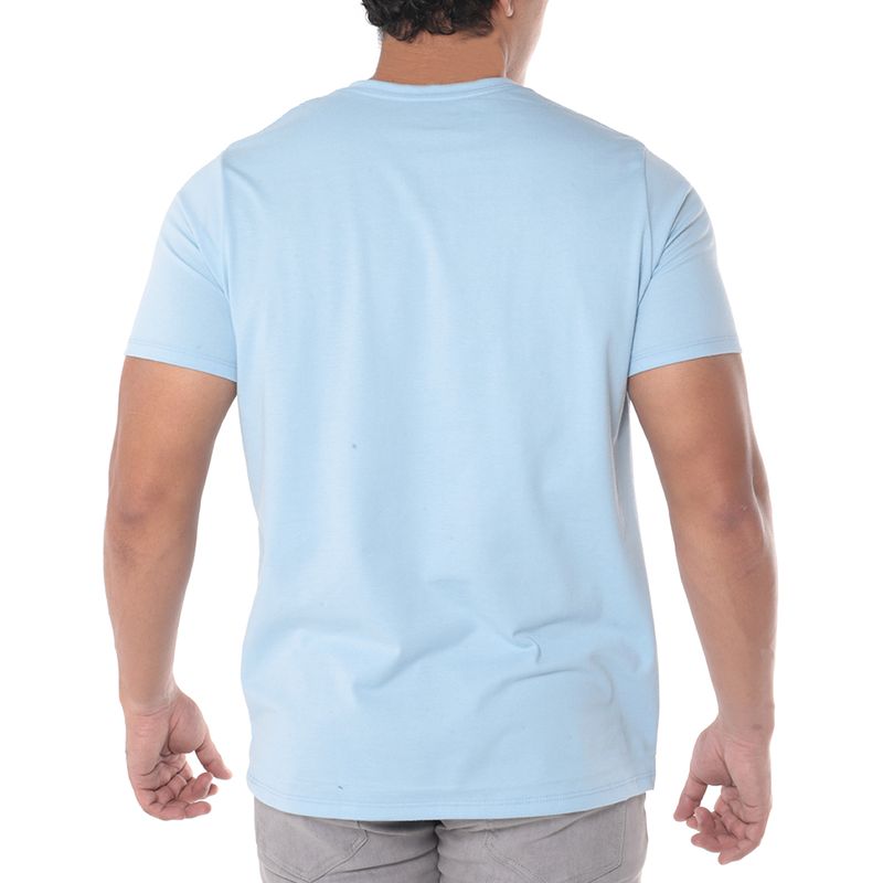 Camiseta básica Valecuatro con estampado color celeste para hombre