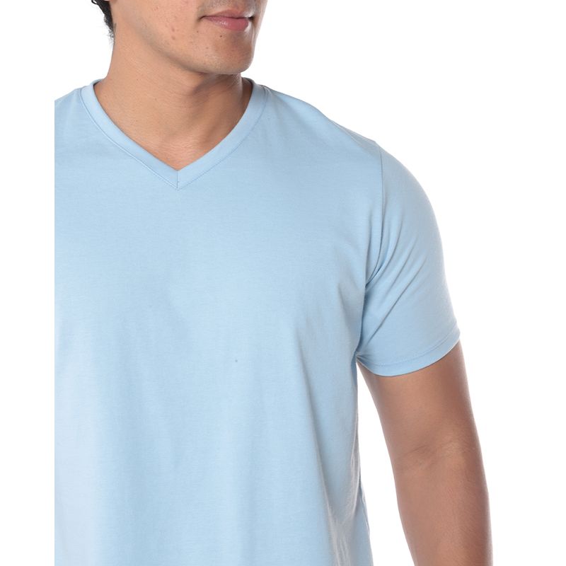 Camiseta básica Valecuatro con estampado color celeste para hombre