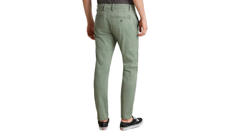 Pantalón casual chino slim fit khaki sólido para hombre