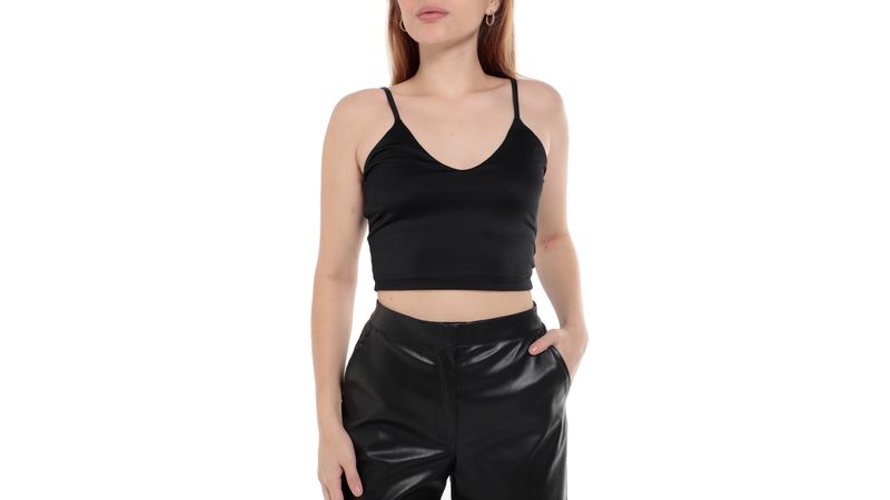 Blusa crop top discount negra