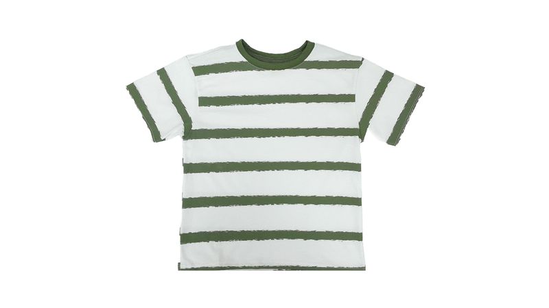 Camiseta a rayas con cuello redondo gris o negra niño
