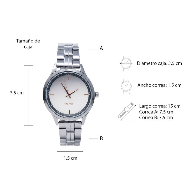 Reloj nine west online dama plata