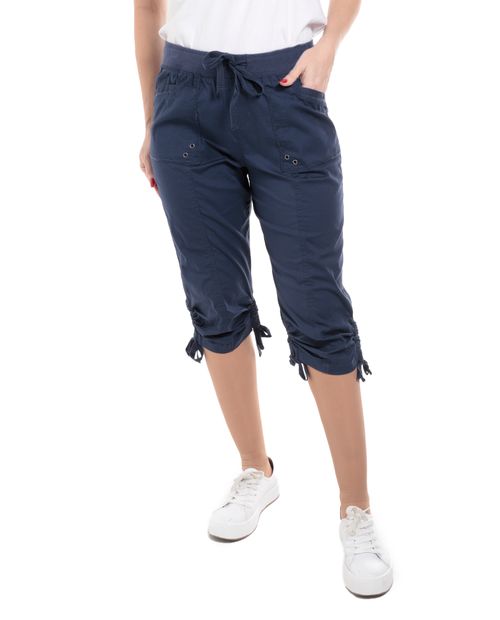 Pantalón Dash capri azul de cintura alta para mujer