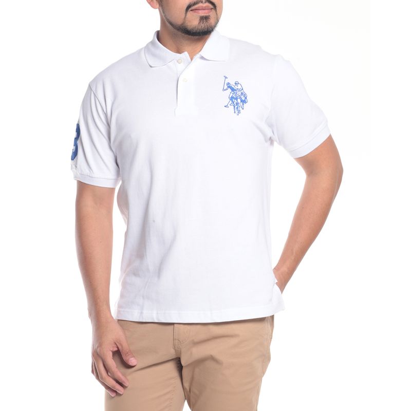 Camisa tipo polo blanco para caballeros
