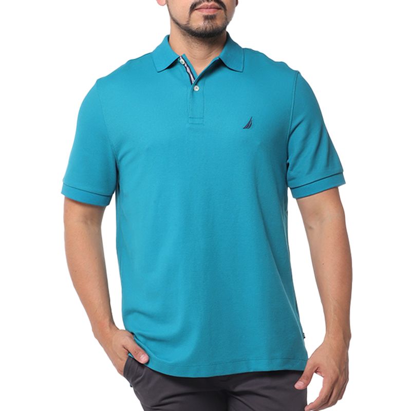 Nautica Camisa polo basica verde jade para hombre