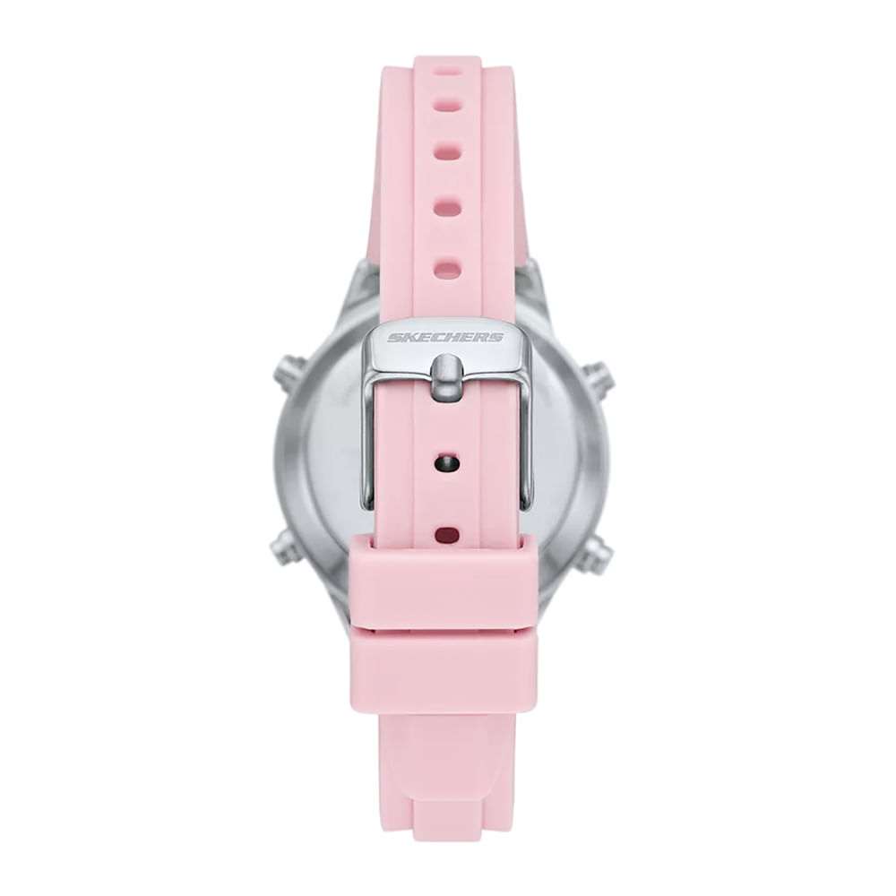 Reloj digital Skechers caucho color rosa para dama