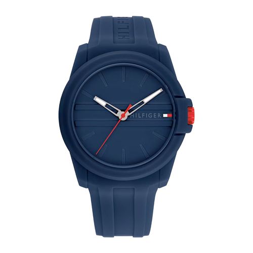 Reloj Tommy Hilfiger análogo de caucho azul para hombre