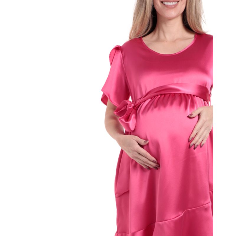 Vestido maternal Sabrina estilo casual rosado manga corta para dama