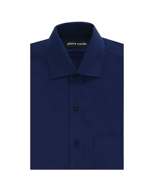 Camisa de vestir slim sólido navy para hombre
