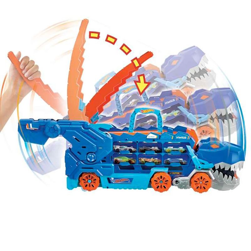 Hot wheels city súper remolque de t-rex con pista Siman Nicaragua