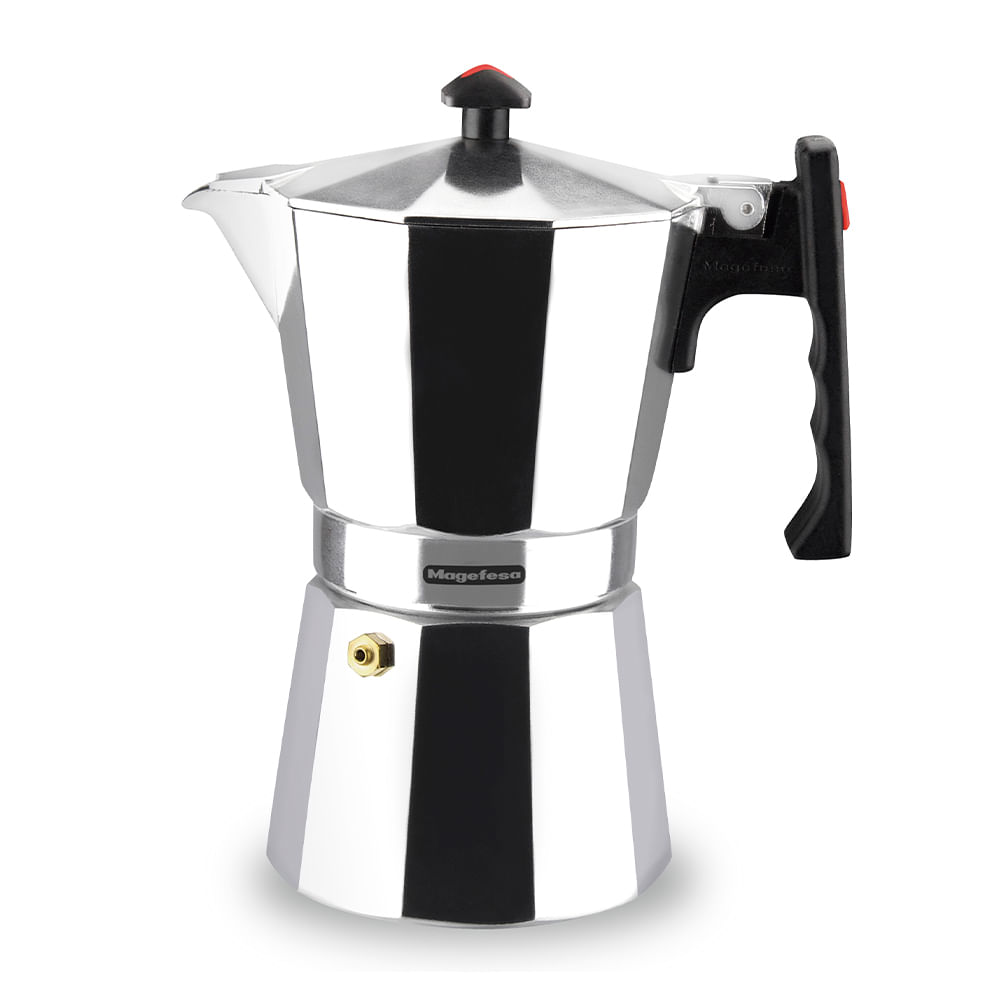 Cafetera, cafetera italiana de acero inoxidable, cafetera italiana de 9  tazas/15 onzas, cafetera espresso para estufa de gas o cerámica eléctrica