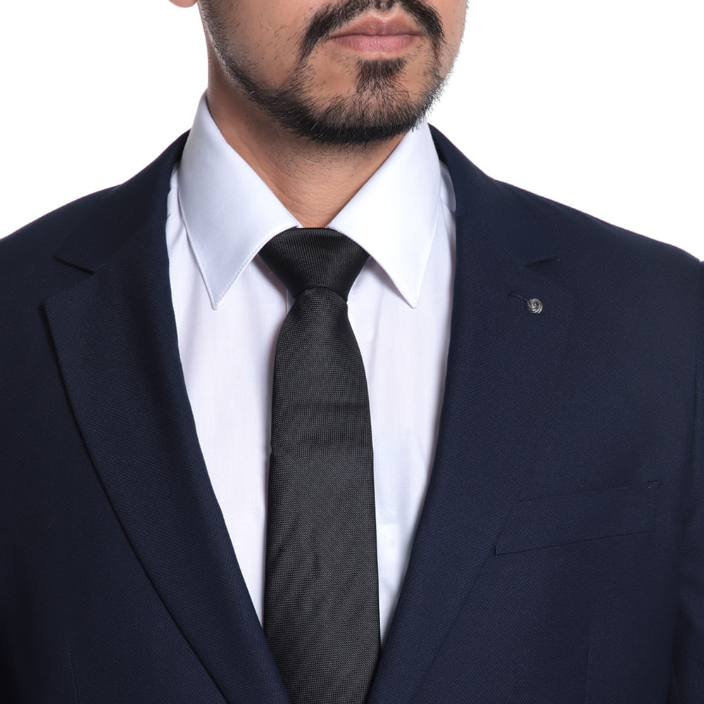 Corbata gris oscuro con textura mini print para hombre - Siman El Salvador