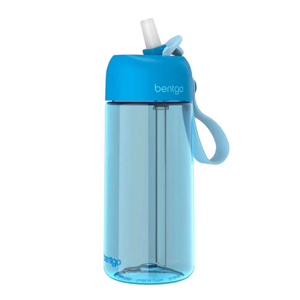 Botella de agua de plástico Stitch con tapa y base de acero