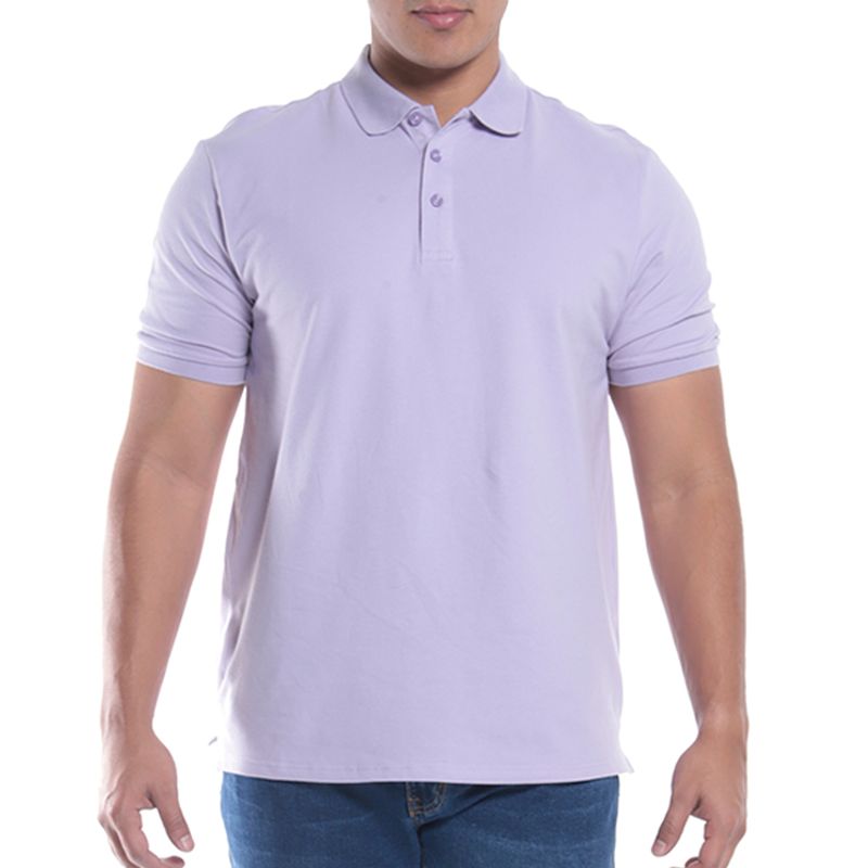 Gents Camisa polo basica lila solida para hombre