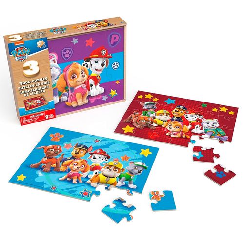 Paw Patrol Mighty Movie Rompecabezas Madera X 3