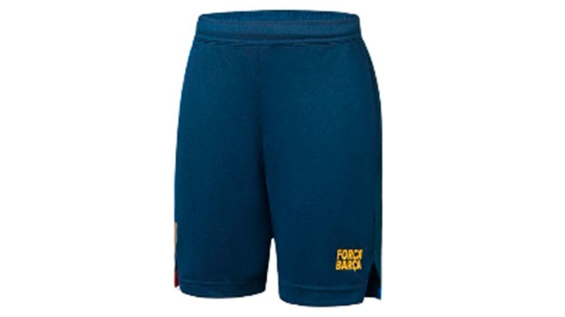 Short azul con estampado del equipo F.C Barcelona para ni o