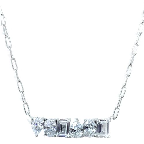 Cadena plateada con dije 1mm -45.72 cm para mujer