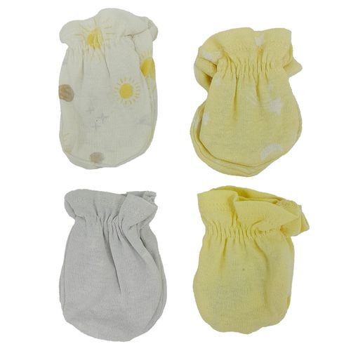 Set de 4 pares de guantes multicolor con estampado para bebé niña