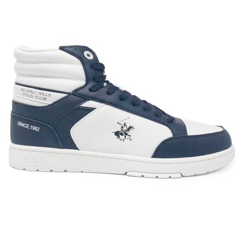 Botín deportivo casual Beverly Hills Polo blanco/azul para hombre
