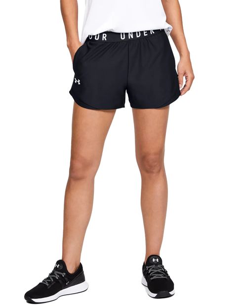 Short Under Armour deportivo negro de cintura media para mujer