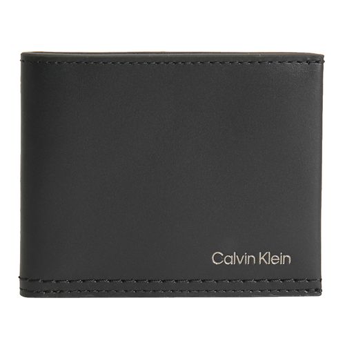 Billetera bifold negra grabado Calvin Klein para hombre
