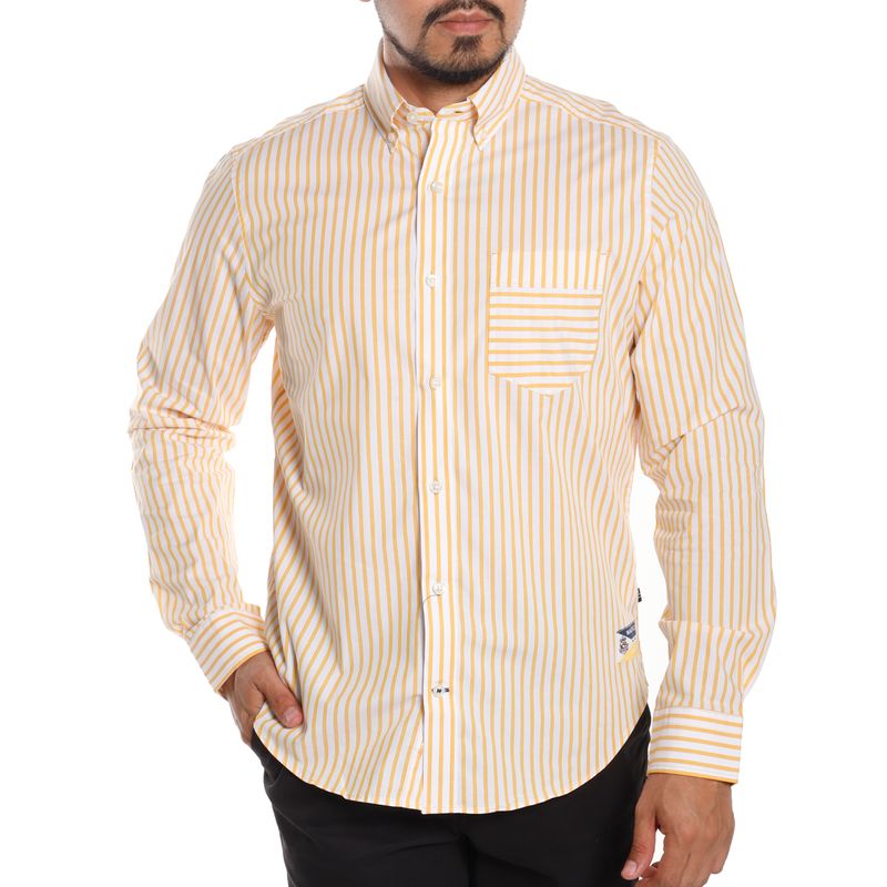 Camisa amarilla hombre rayas hot sale