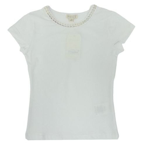 Blusa blanca sólido para niña