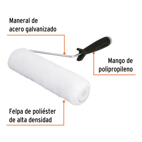 Rodillo para pintar 9"*5/8" con felpa