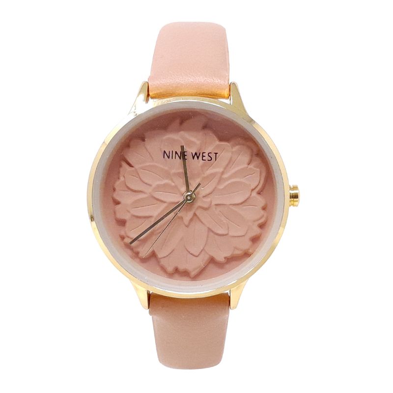 Reloj Nine West analogo cuero rosa para dama