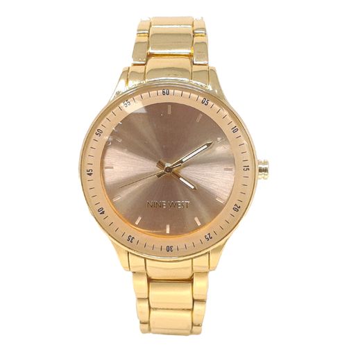 Reloj Nine West análogo metal color dorado para dama