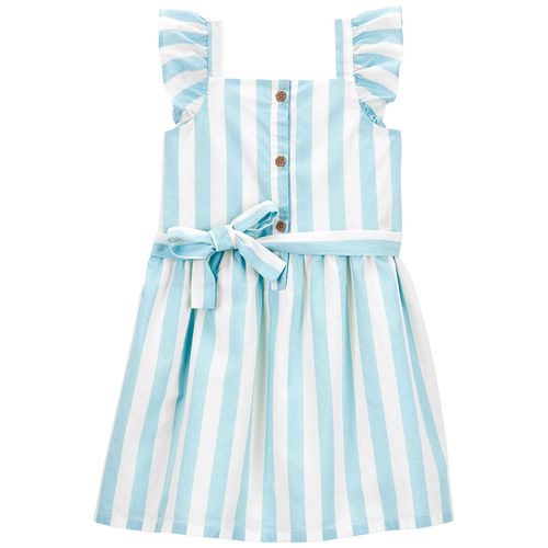 Vestido bicolor a rayas para niña