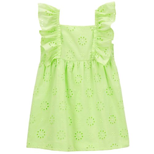 Vestido verde calado para niña