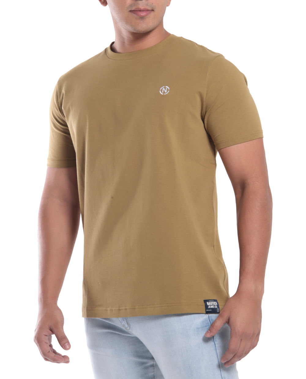 CAMISETA HOMBRE BASICA PREMIUM BEIGE – MECANICO JEANS