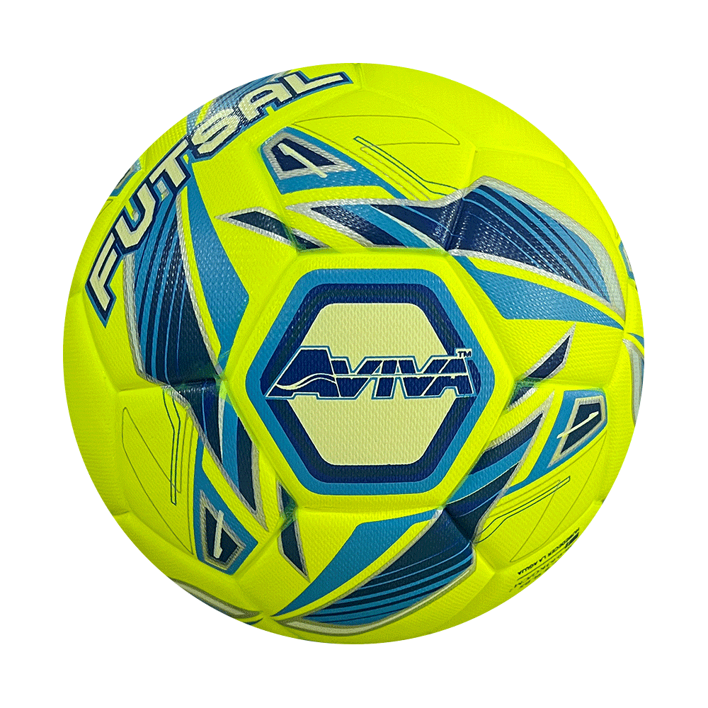 Pelota de fútbol sala y hombre equipo de fútbol sala polideportivo equipo a  versus equipo b azul y amarillo