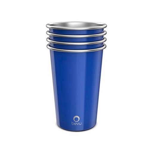 Set de cuatro vasos de acero inoxidable 16 oz