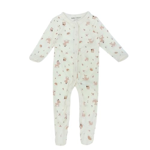 Pijama blanca con estampado de búhos para bebé niña