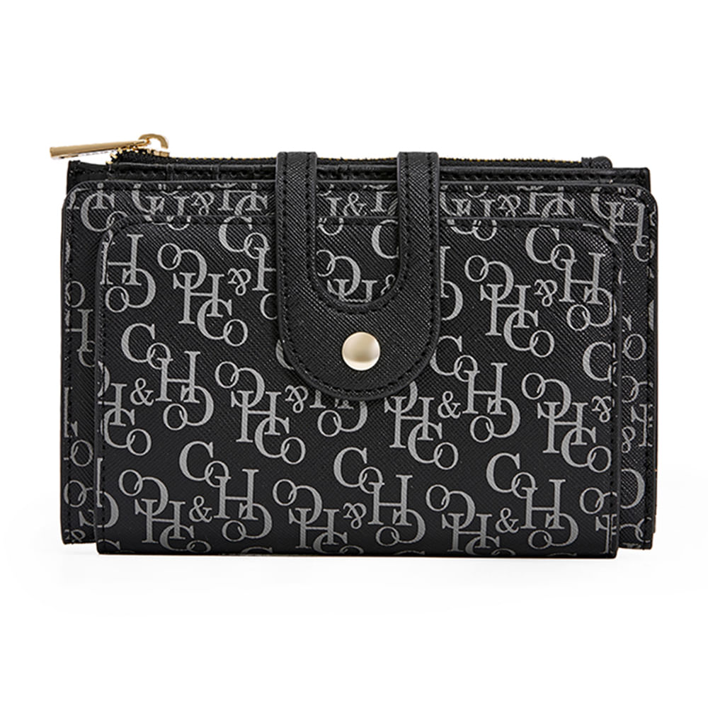 Billetera H&Co color negro con estampado para mujer - Siman Costa Rica
