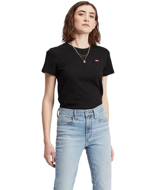 Camiseta Levi's básica negra manga corta para dama