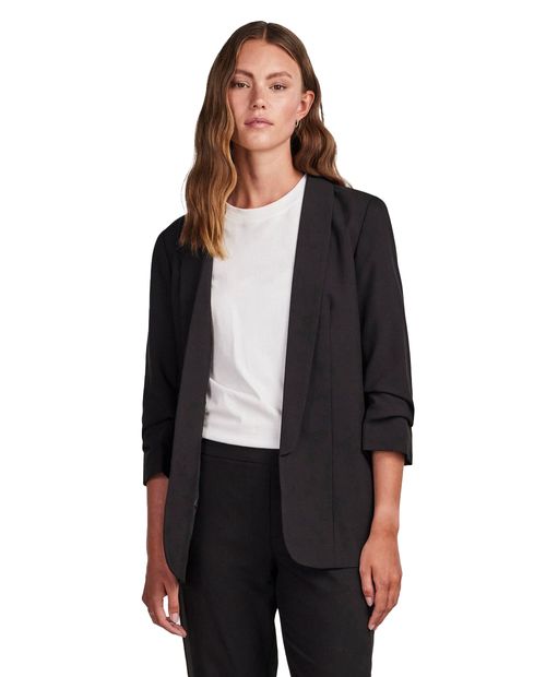 Blazer Pieces negro mangas 3/4 para mujer