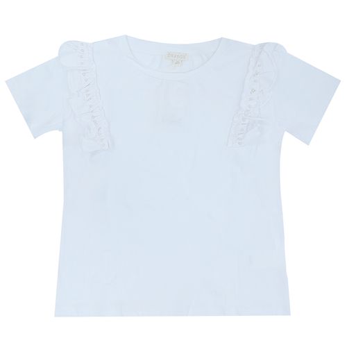 Blusa blanca sólido para niña