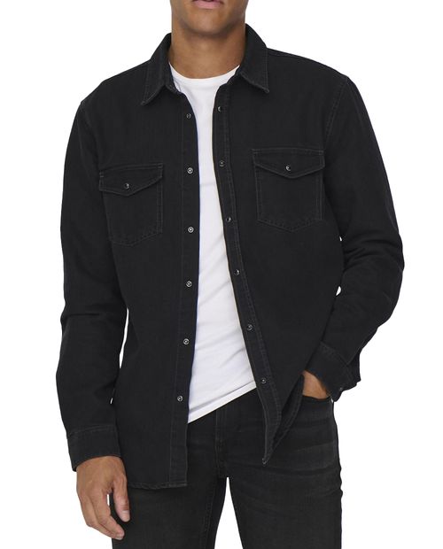 Only & Sons Camisa casual denim para hombre