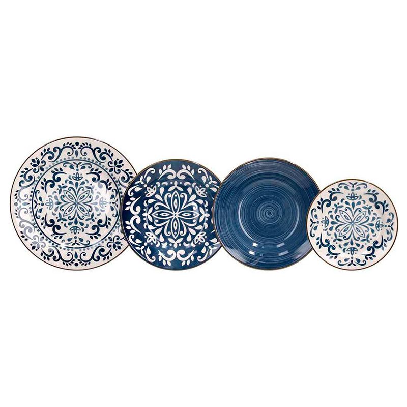 Vajilla 18 Piezas Rombo Tricolor - Juego De Platos, Tazones Y Tazas - Diseño Moderno - Para Uso Diario