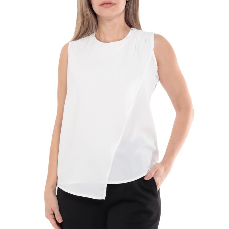 Blusas blancas sin manga hotsell