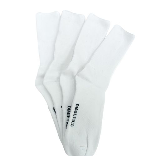 Pack de 4 pares de calcetines para diabéticos Unexpected blancos sólidos para hombre