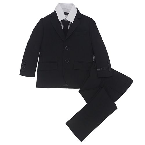Traje formal de 5 piezas bicolor sólido para niño