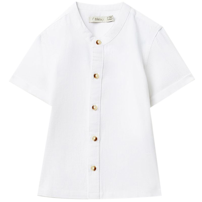 Camisa-blanca-solido-para-bebe-niño
