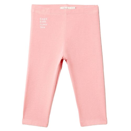 Legging rosado sólido para bebé niña